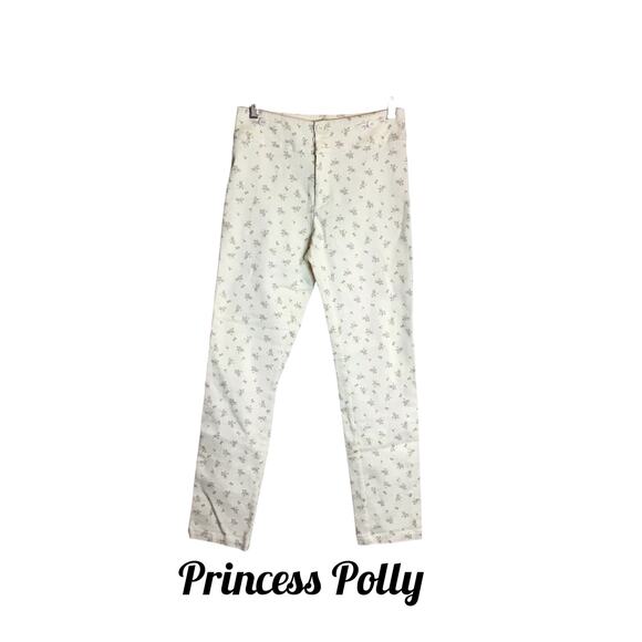Princess Polly Women Floral ankle Length Jeans Sz. 6 EUC Boho cottage Core Y2k - Picture 1 of 12